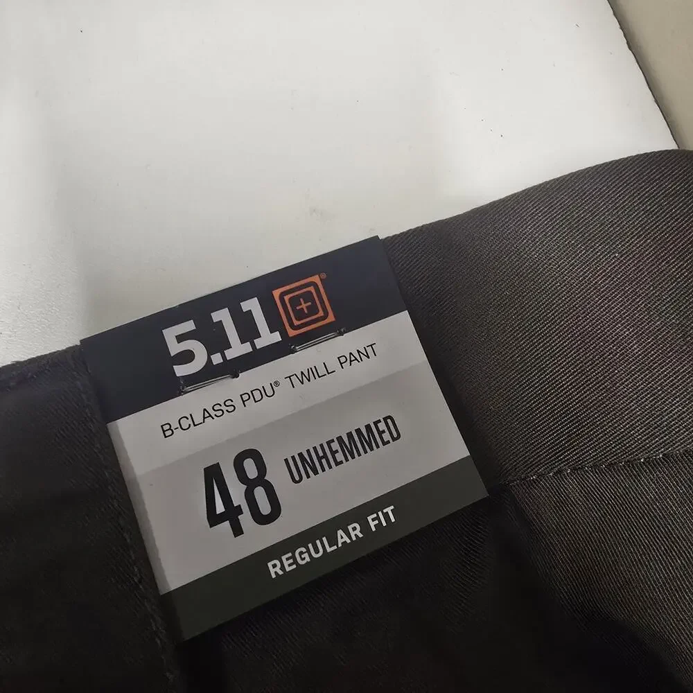 5.11 Tactical B-Class PDU Twill Pant Size 48 Unhemmed Teflon NWT 74326 Brown